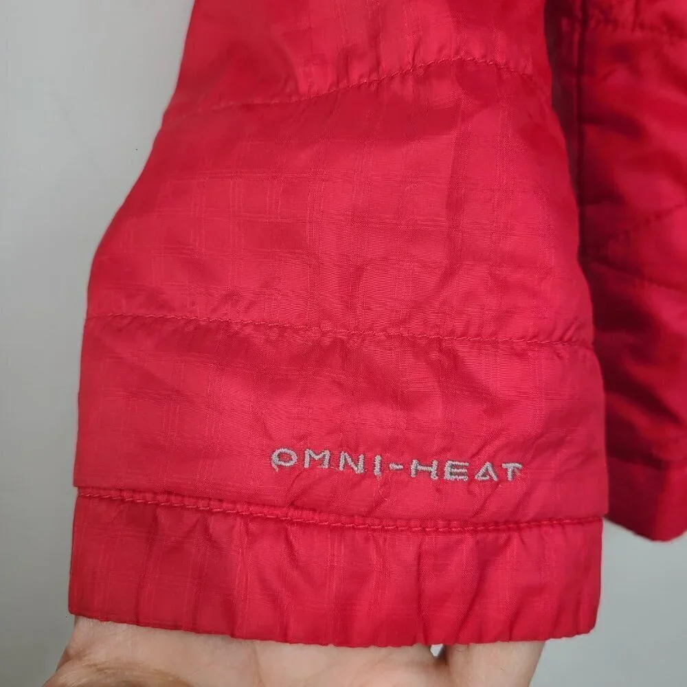 Columbia Girls Omni Heat Red Pink Coat Lightweight Puffer Jacket